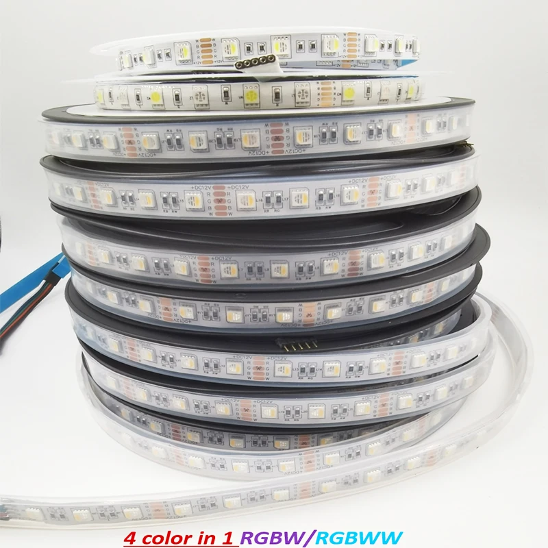 FLDJL 5M 300leds DC 24V RGBW/RGBWW 4 color in 1 led chip 60Leds/m  Waterproof IP30/65/67 5050 SMD flexible LED Strip light