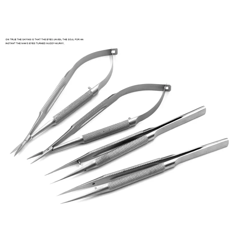 Fine imported stainless steel micro tweezers holding needle forceps scissors round handle surgical surgical instruments combinat