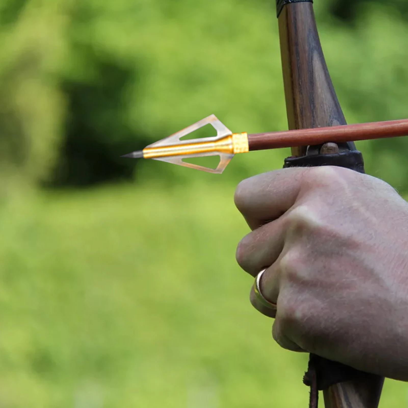 12 buah Broadheads 125 poin biji-bijian, panah untuk campuran busur Longbow berburu 3 pisau tetap ekonomis