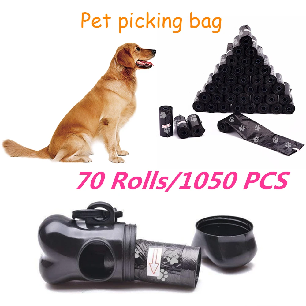 

Dog Poop Bags Pet Waste Garbage Picking Up Bag Dog Cleaning Garbage Bag Bone Distributor Pet Supplies 70 Rolls/1050 PCS