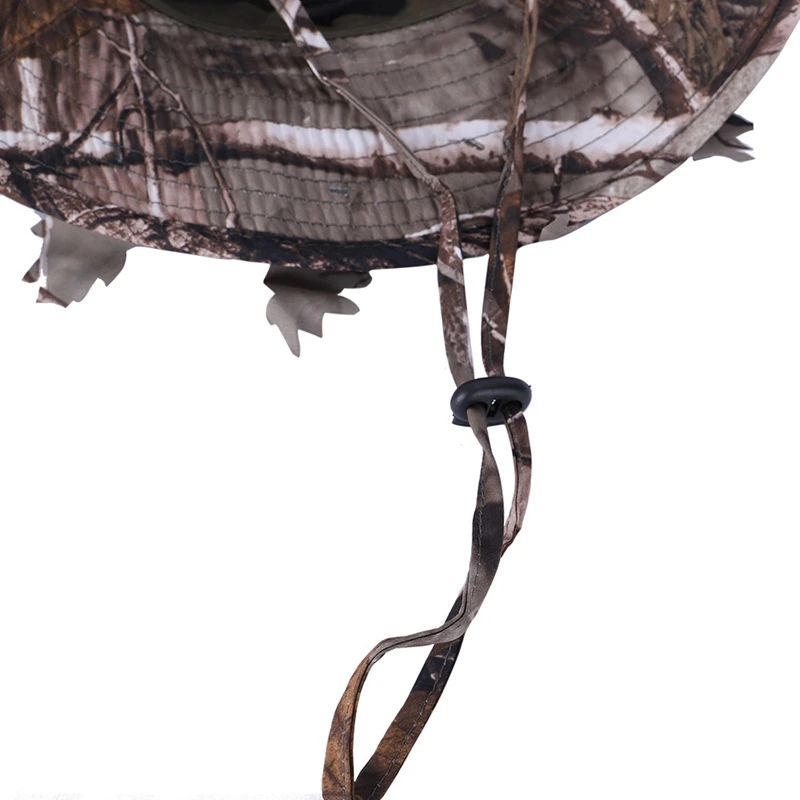 Camouflage Hunting Hat With Bionic 3D Real Tree Leaf Hunting Cap Fishing Hat For Outdoors