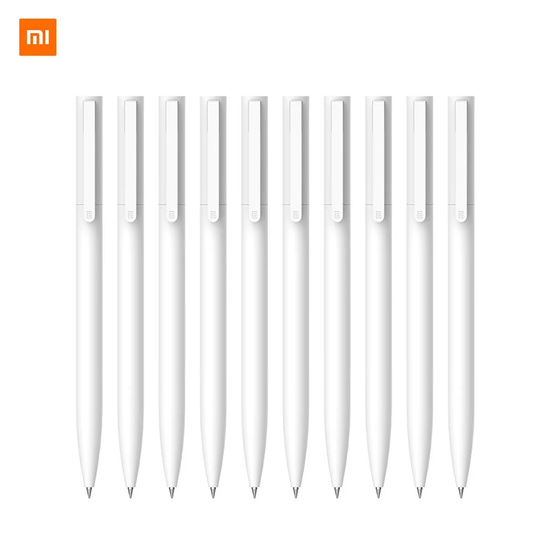 Original Xiaomi Pen Neutral Pen White Gel Pen 9.5mm 0.5MM Black Ink Smooth Switzerland Black Refill MiKuni Japan Ink For Office