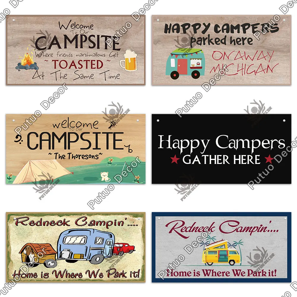 Putuo Decor Park Camping Signs Decorative Plaques Wooden Plaques Signs for Car House Decor Car Park Decoration Camping Supplies