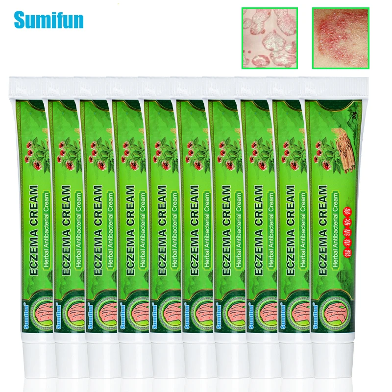 

Sumifun 10pcs Hot Psoriasis Cream Antibacterial Antipruritic Dermatitis Eczema Ointment Chinese Herbal Medical Plaster Skin Care