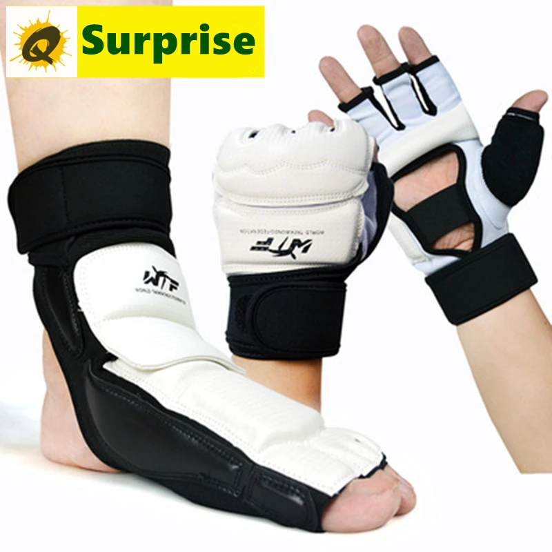 Half Finger Taekwondo Gloves Child Adult Boxing MMA Karate Hand Instep Protector Muay Thai KickBoxing Training Foot Protection