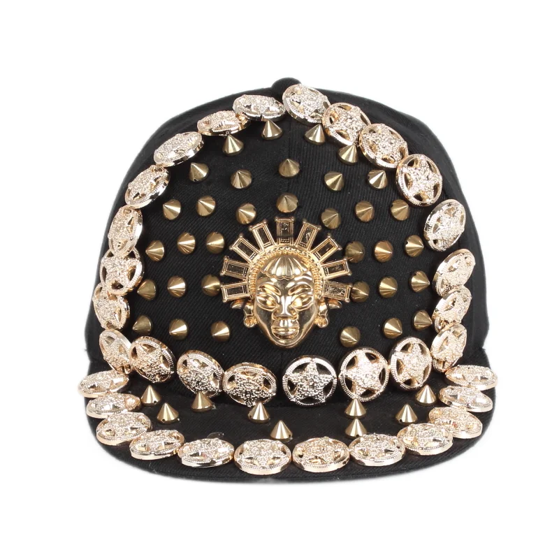 Wholesale European and American Punk Style Rivets Flat Eaves Hip-Hop Snapback Cap Sports Baseball Hats For Women and Men