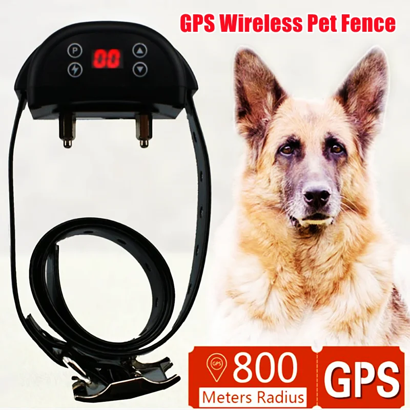 800m Radius Electronic GPS Wireless Dog Fence Rechargeable Waterproof Wireless Vibration Beeper Pet Fence With 880 Yards Radius