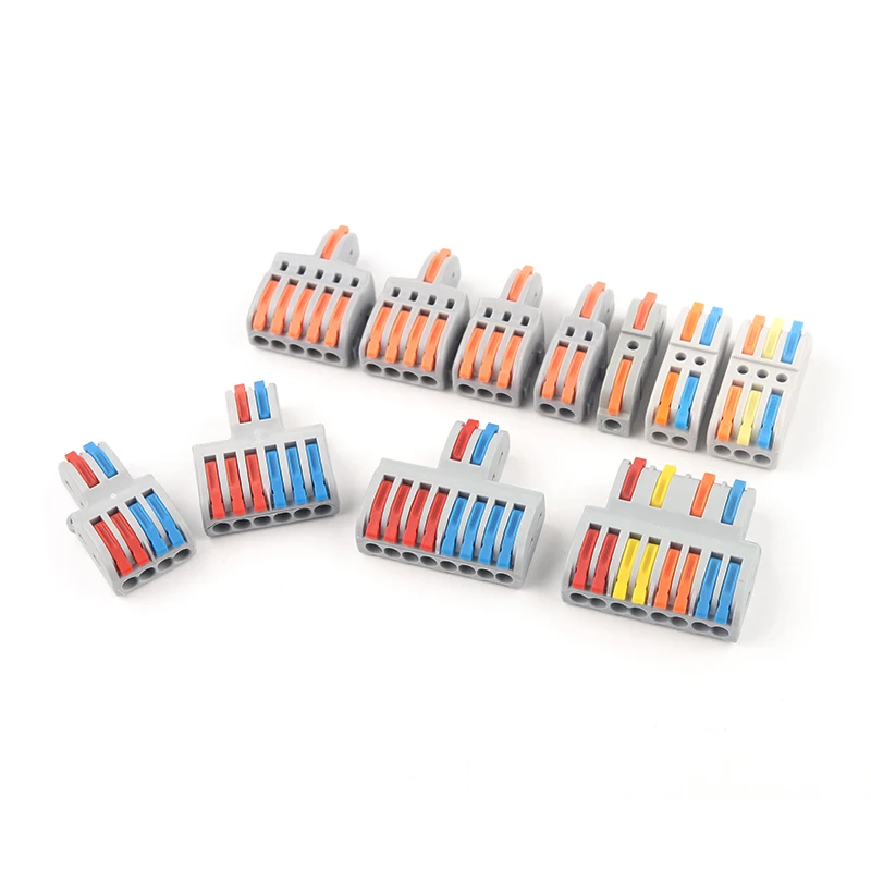 5 PCS Quick Wire Cable Connectors Universal Compact Conductor Spring Splicing Wiring Connector Push-in Splitter Terminal Block