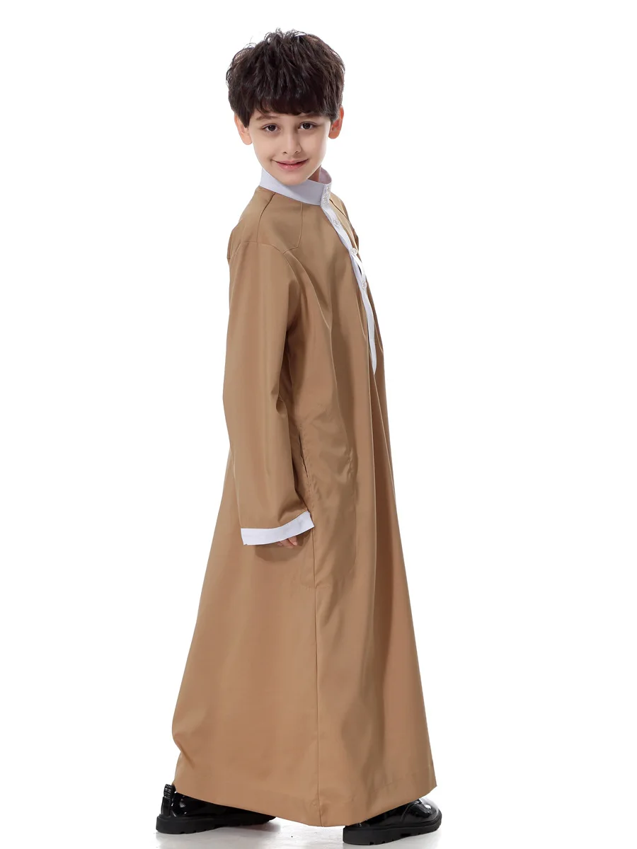 Quality Muslim Abaya Jubba Thobe For Boy Saudi Arabia Dubai Teenagers Long Robe Kids Islamic Clothing Ramadan Costumes Kaftan