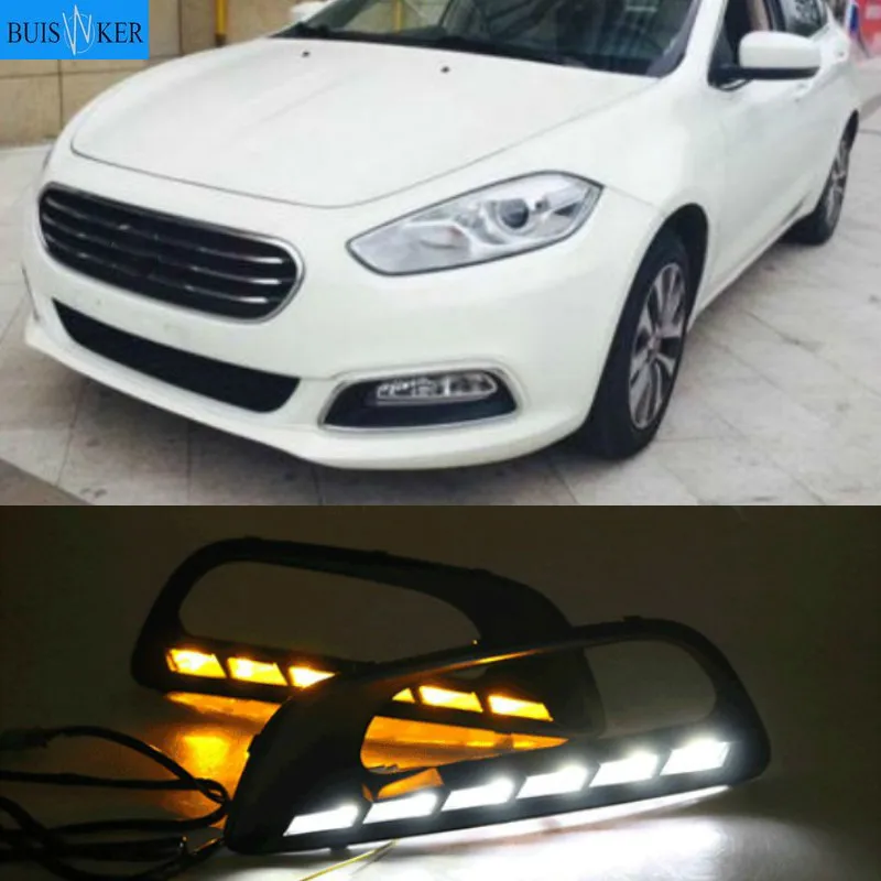 

LED DRL Daytime running light case For Fiat Viaggio 2015-2017 fog lamp frame Fog light Car styling