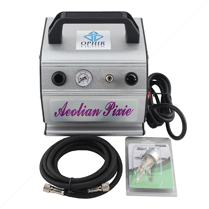 OPHIR 110V,220V Mini Air Compressor Set for Airbrushing Tattoo Body Paint Makeup Nail Art Hobby Cake Decoration _AC088