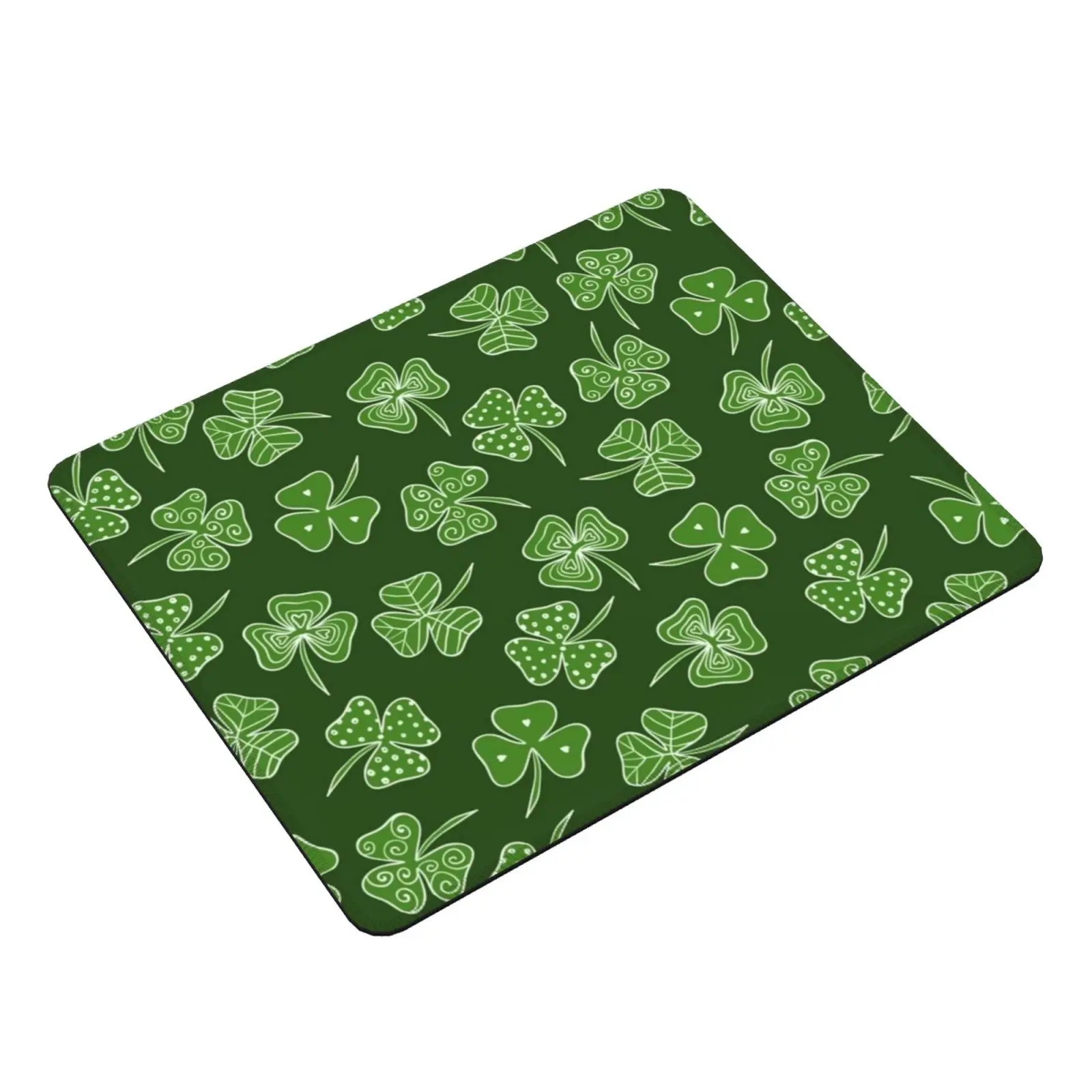 Shamrocks Mouse Pad DIY Print Green Leaf Clover Culture Holiday Luck Irish Nature Meadow Ireland