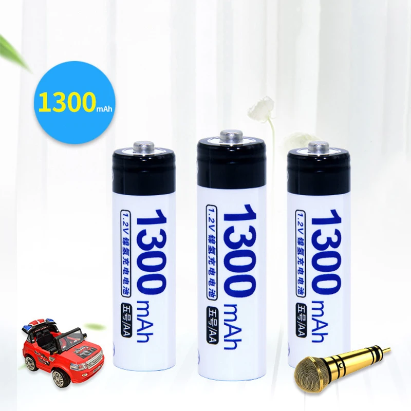 1.2V 1300mAh NI-MH AA充電式バッテリーカメラ用おもちゃキーボードワイヤレスマイクリモコンゲームパッドバッテリー