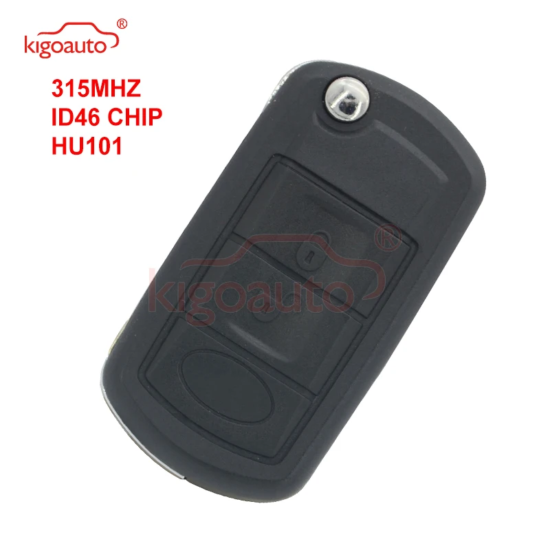 

Kigoauto Flip Key 3button 315Mhz ID46 Chip HU101 Key Blade For Landrover LR3 Remote Key