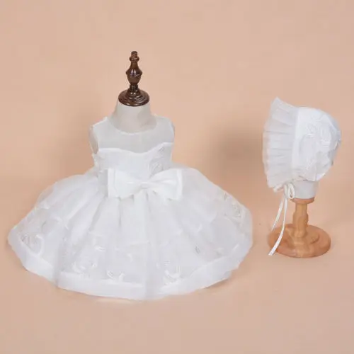 3pcs Baby Girls Princess Gown Dress Lace Christening Wedding Birthday Pageant Party Bridesmaid Formal Dresses Clothes