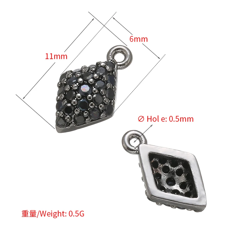 ZHUKOU 6x11mm Unique and compact crystal pendant for women necklace handmade DIY earrings jewelry accessories model 2 Pcs:VD526