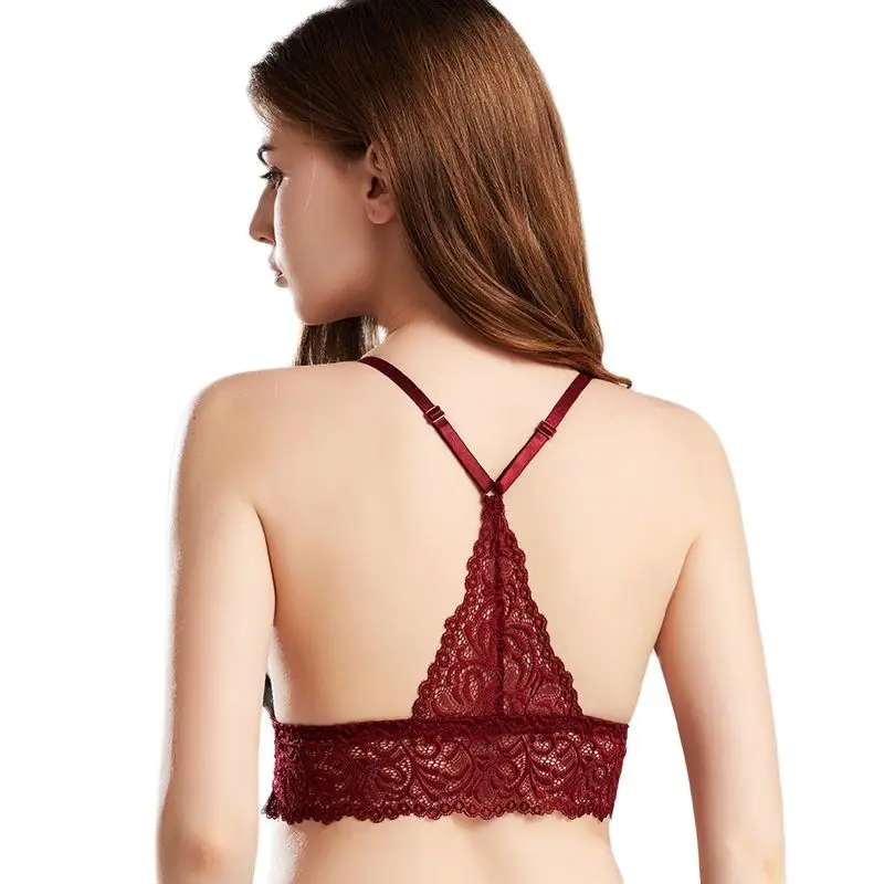 Backless Padded Bra Lace  Y-line Shoulder Strap Seamless Sexy Female Underwear For Women Lingerie