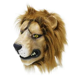 Halloween Head Mask Lion Latex Costume Animal Party Cosplay Masquerade Prop Face