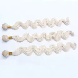 Mèches de cheveux blonds 613 en Fiber résistante à la chaleur pour femmes blanches, mèches de cheveux plus longues, Body Wave, 100g, 28 pouces