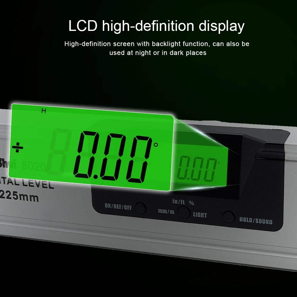 Goniometro digitale livello elettronico bolla orizzontale verticale LCD Base magnetica ad alta definizione Tester angolo Display