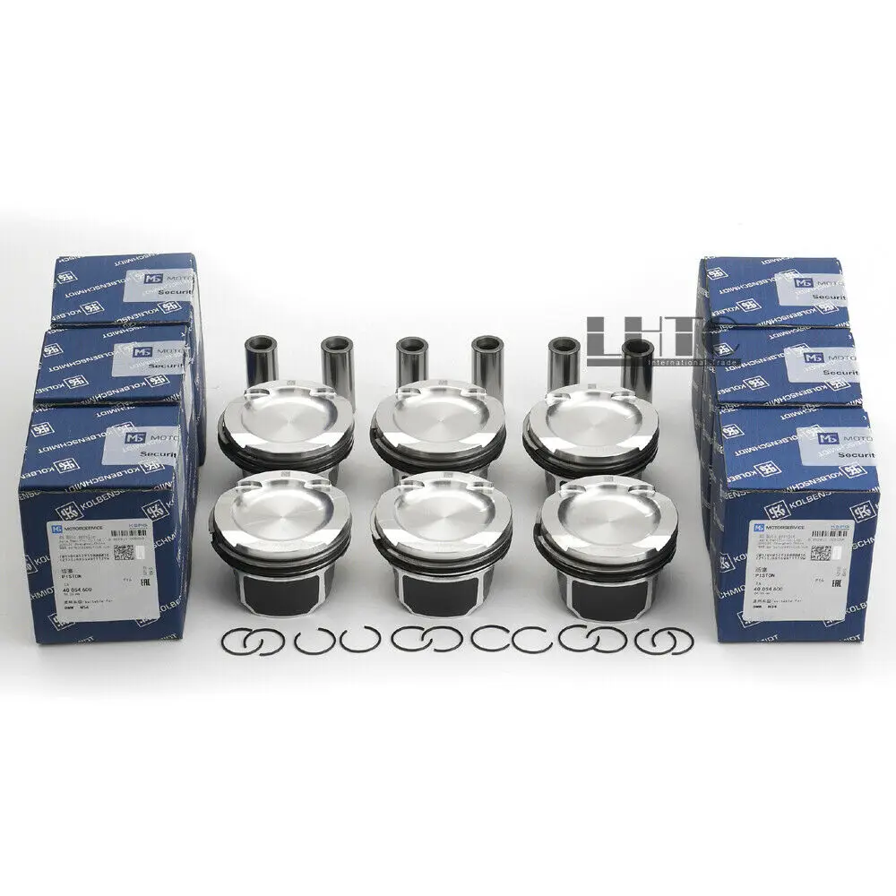 

6 pcs Engine Pistons & Rings Set Φ84mm For BMW E82 E90 E60 135i 335i 535i 740i N54B30 / 3.0 L6 (2979cc)