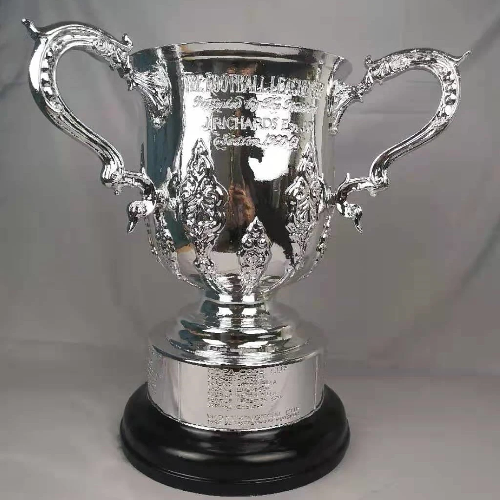 European Trophy Three-Handle Champions Sports Trophy Fan Souvenir Replica Ornament Resin 42cm