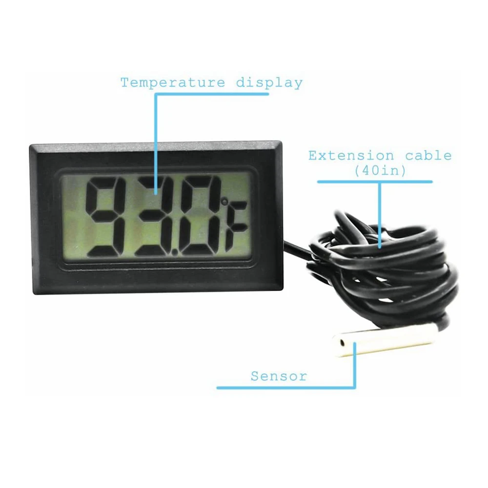 Mini Digital Thermometer Hygrometer LCD Indoor Convenient Temperature Sensor Humidity Meter Gauge Instruments with Cable Battery