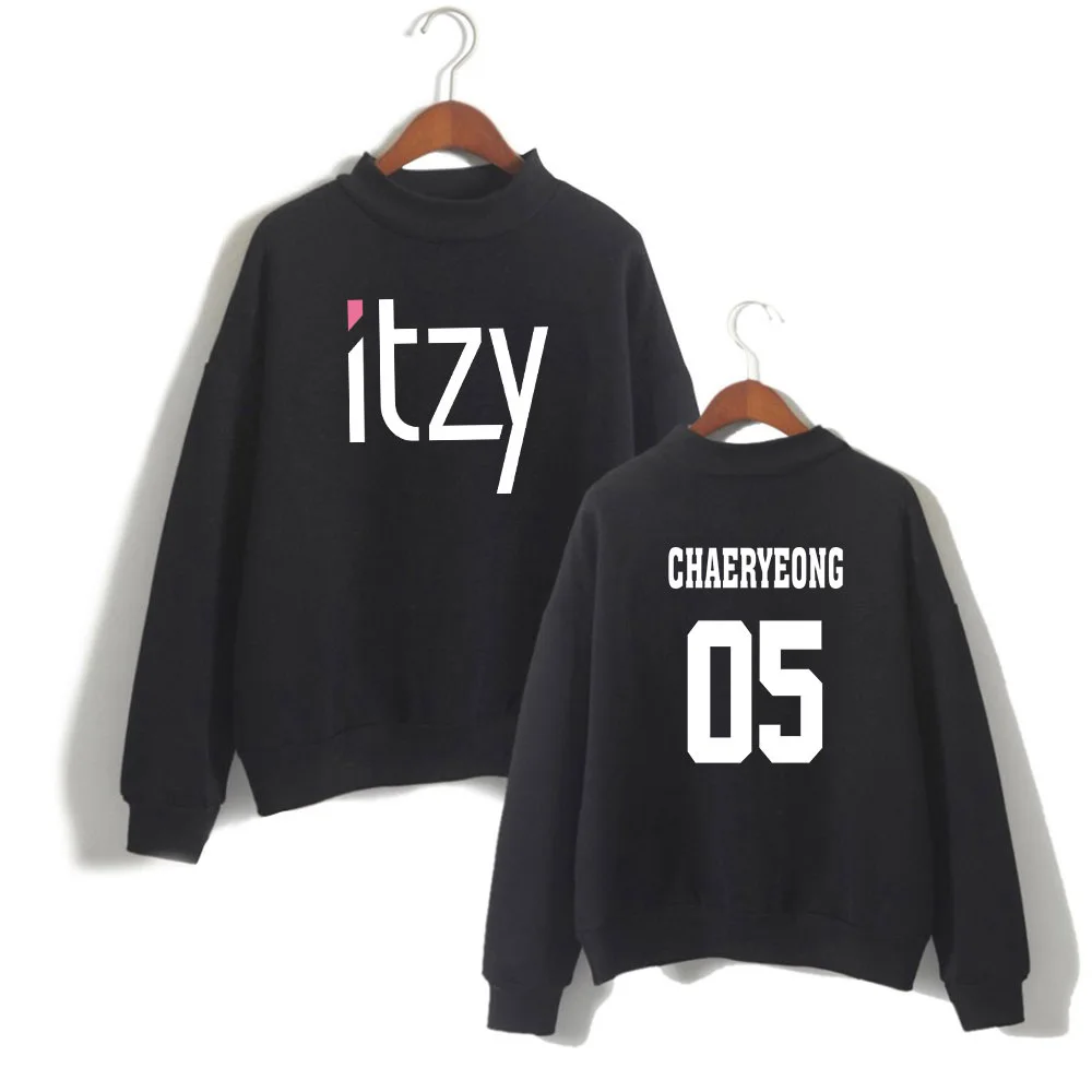 KPOP ITZY YUNA RYUJIN CHAERYEONG LIA YEJI Turtleneck Women Hoodies Sweatshirts Outwear Loose Korean Groups Oversize Clothes