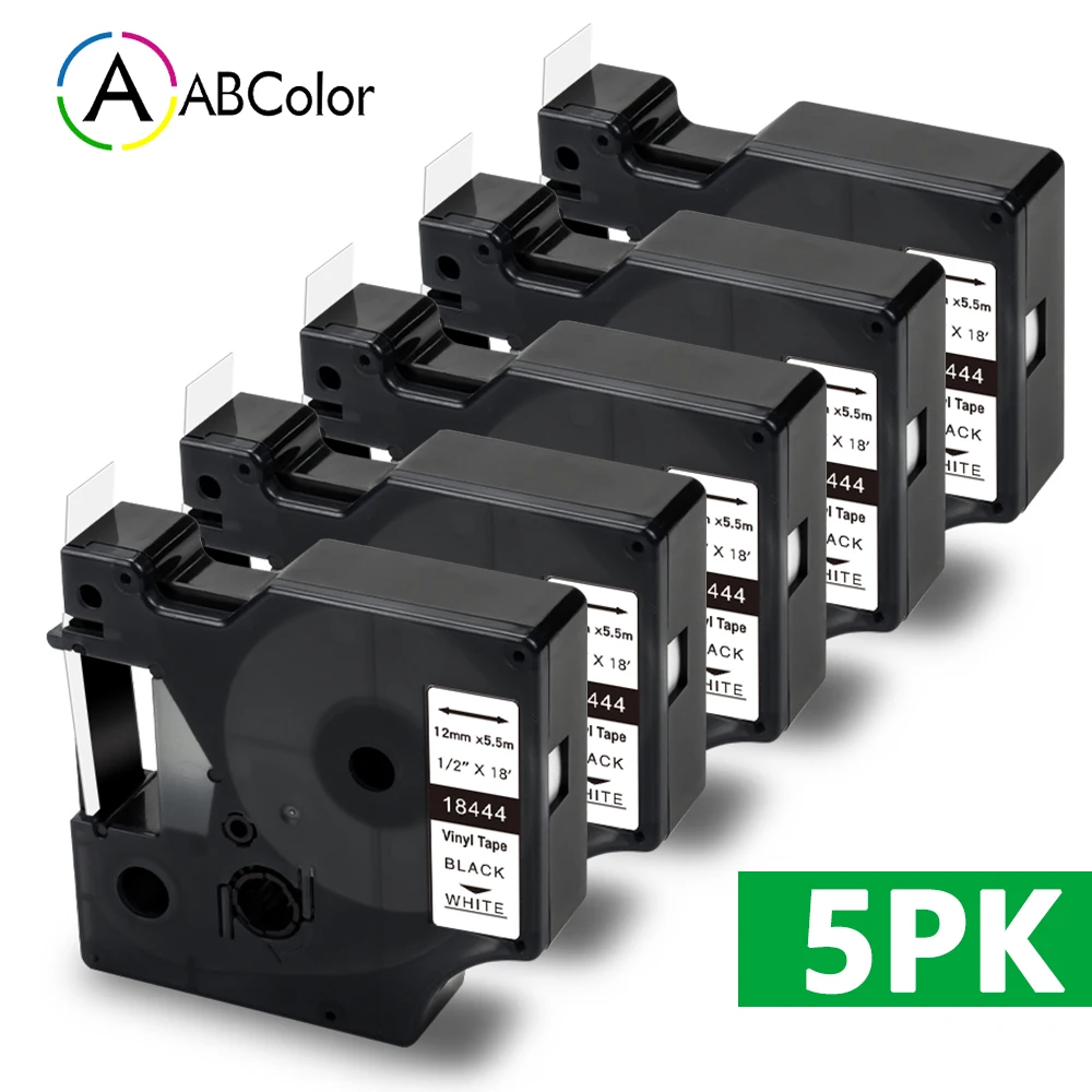 

5PK Compatible 18444 Label For DYMO 18444 Rhino IND Vinyl Labels Tape for DYMO Rhino 4200 DYMO Rhino 5200 5000 6000 Label Maker