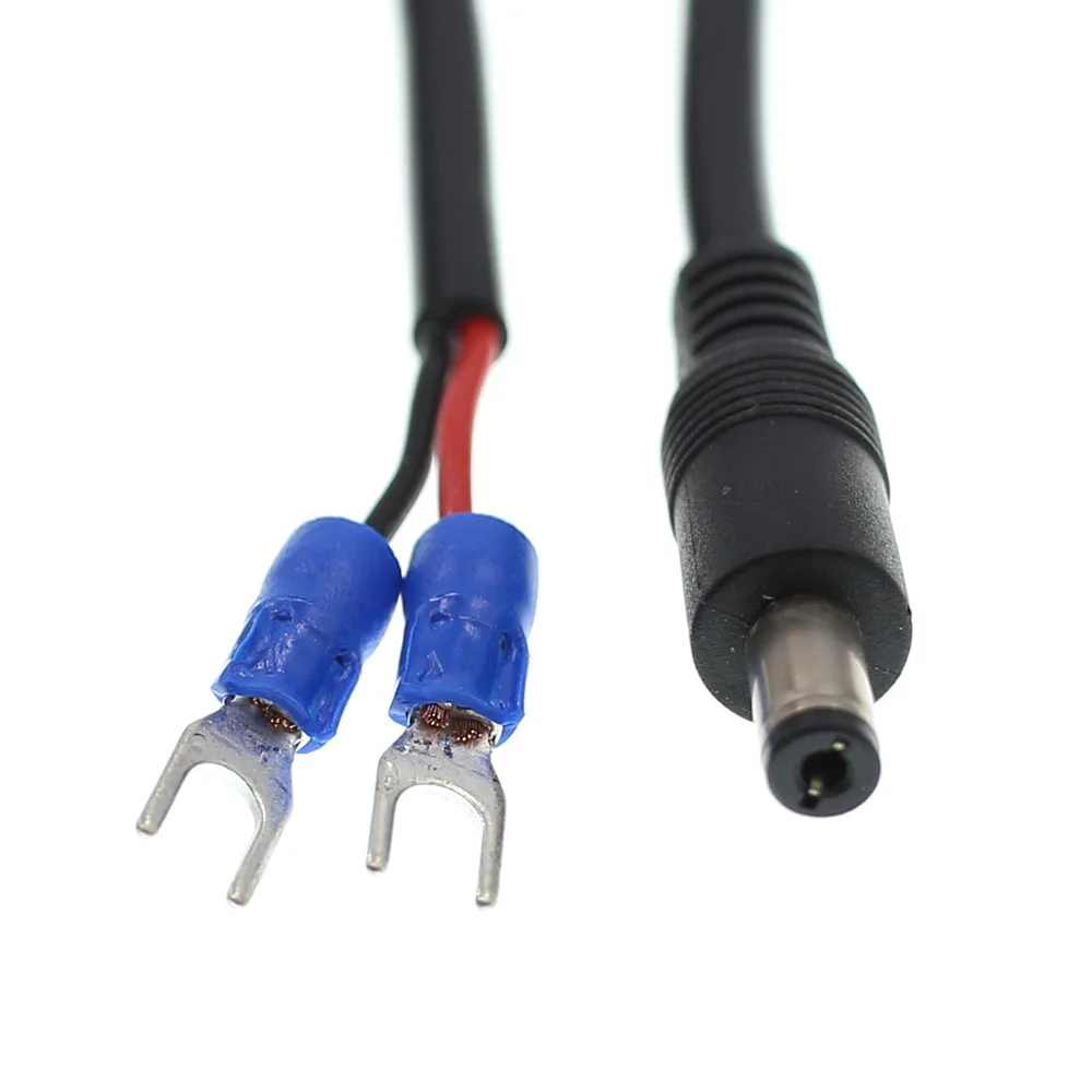 Cable adaptador de corriente de CC, cable de núcleo de cobre puro grueso 10A, 5,5x2,1mm, codo, 0,8 m, 5,5x2,1, horquilla de conexión trasera, 10 Uds.