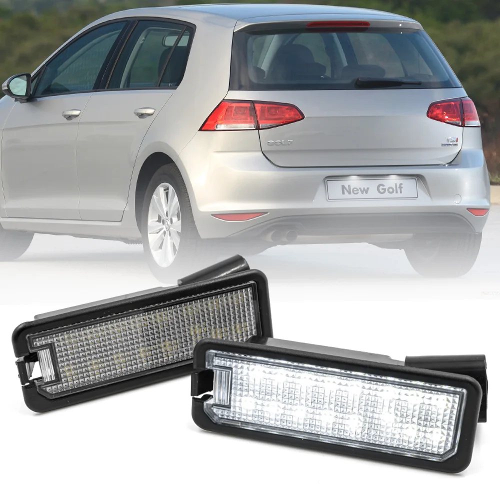 

2Pcs Canbus LED License Number Plate Light For VW GTI Golf MK4 MK5 MK6 MK7 98-17 Lupo Passat CC B6 B7 B8 2006-2012 Tail light