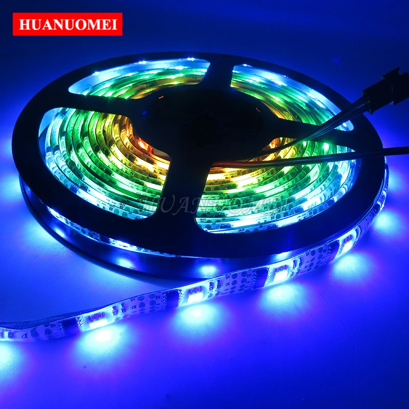 

DC5V 32LEDs/m WS2801 Digital LED Strip Light,32pixels/m 5050 SMD RGB Flexible Pixel TV Tape,5M/Roll,Waterproof IP65,White PCB