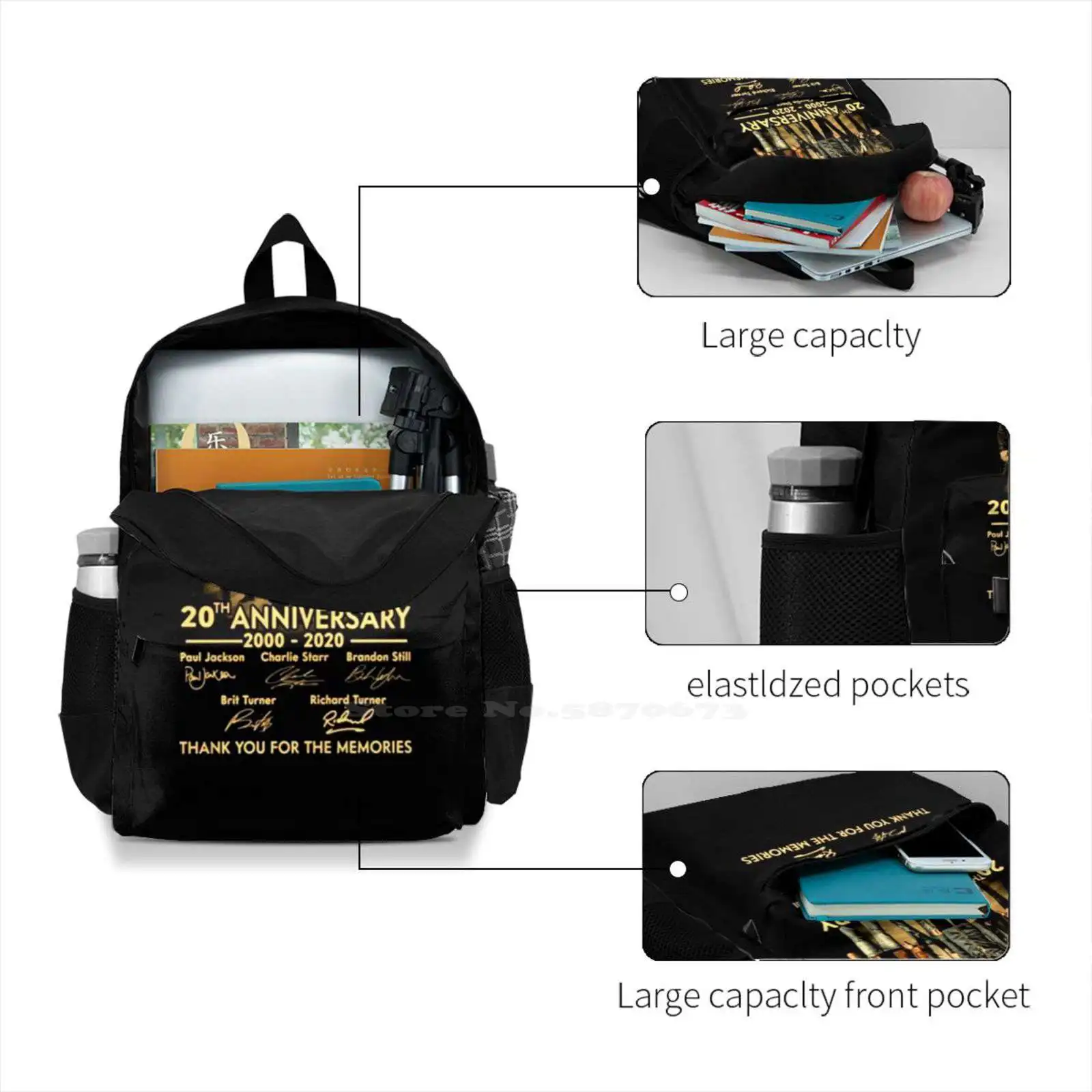 20th Anniversary 2000 2020 Backpack For Student School Laptop Travel Bag 20th Anniversary 2000 2020