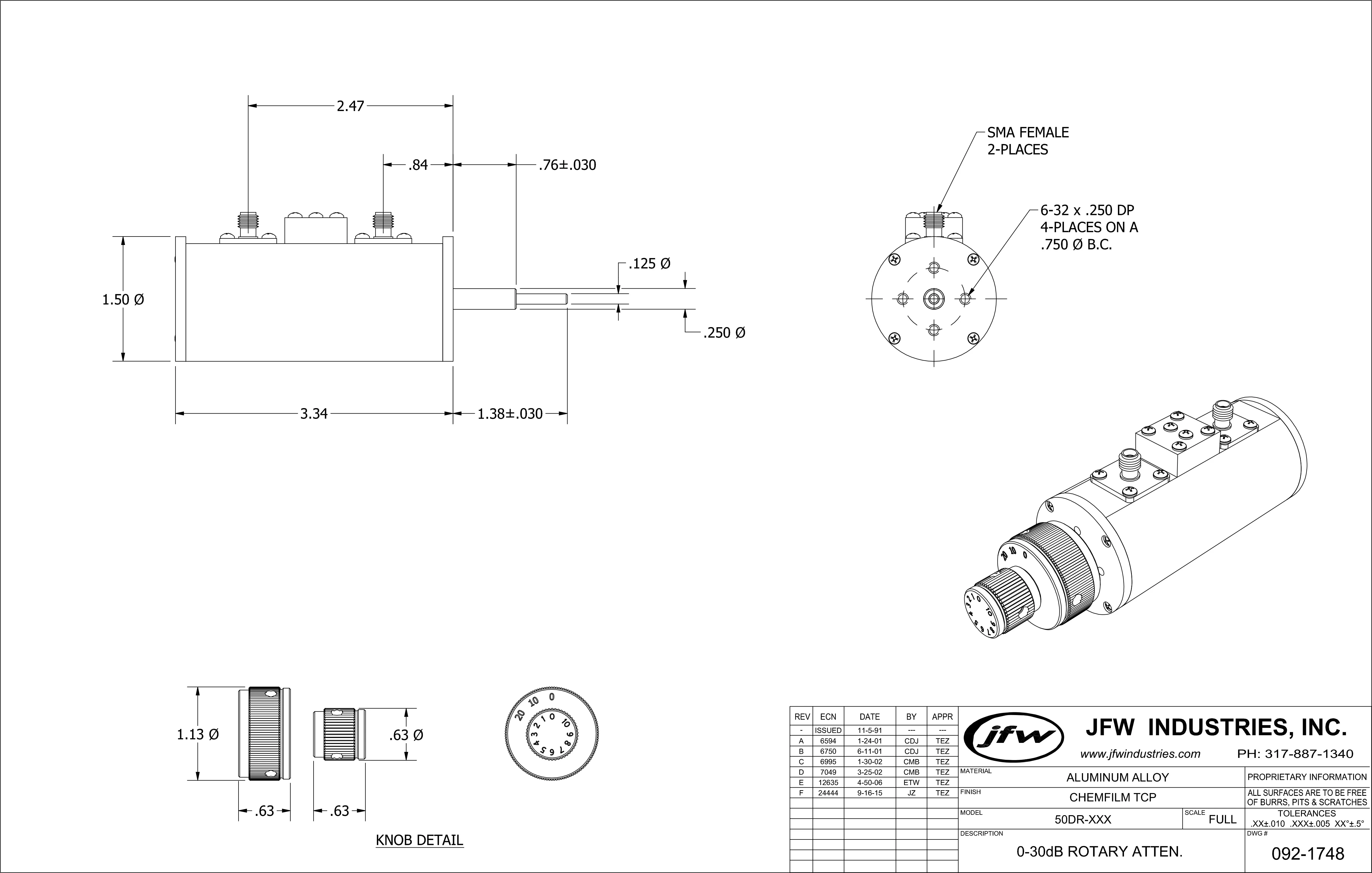 Imagem -04 - Atenuador Ajustável da Etapa do rf de Jfw 50dr055 Dc2ghz 030db 1db 2w Sma