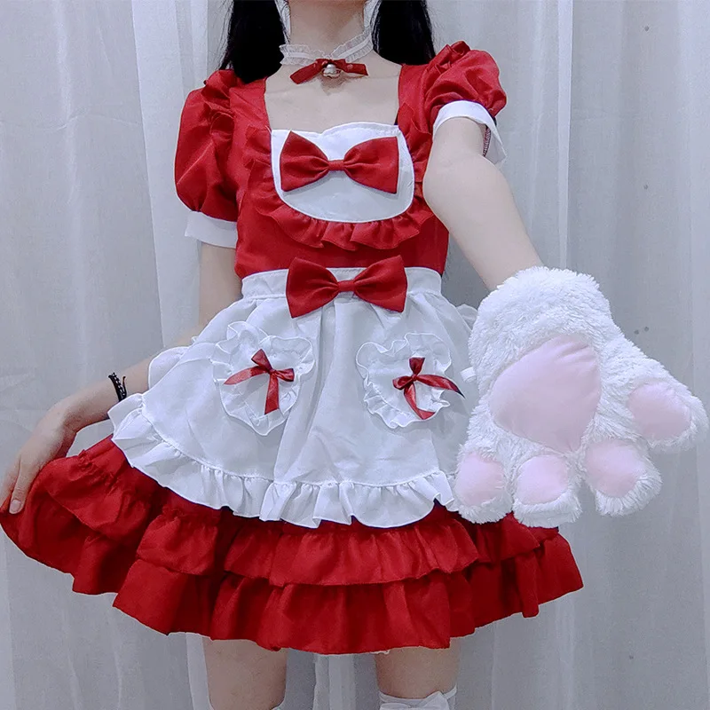 S-XXL Party Dress Maid Jurk Japanse Sexy Crème Sweetheart Maid Jurk Blauw Pure Lolita Jurk Mooie Jurk Rollenspel jurk