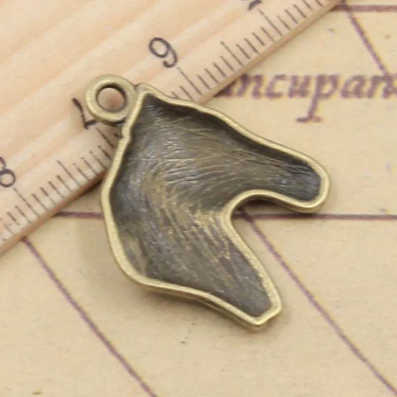 10pcs Charms Steed Horse Head 28x22mm Tibetan Bronze Silver Color Pendants Antique Jewelry Making DIY Handmade Craft