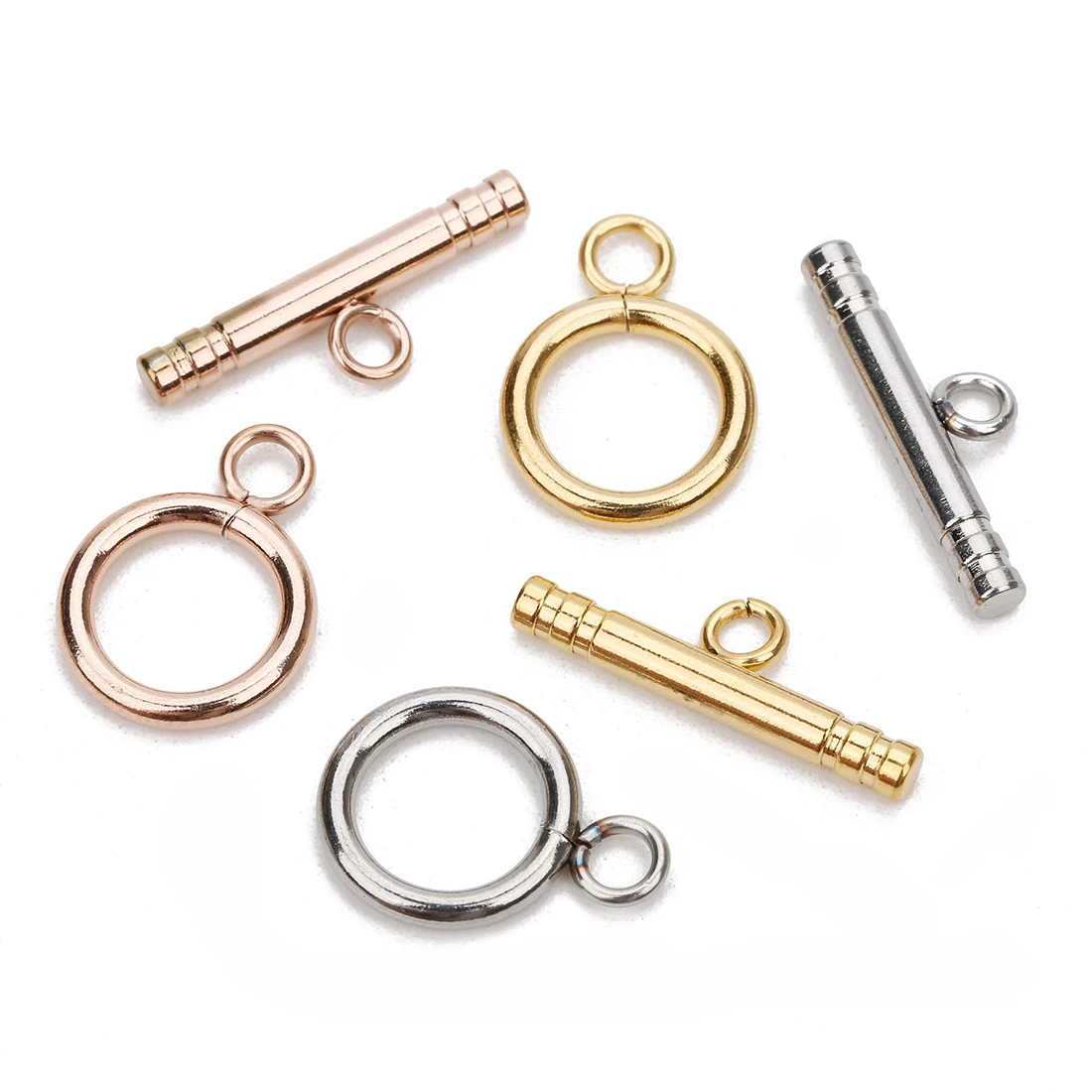 4-5 Sets 15mm Rhodium Gold Color OT Clasps Toggle Clasps Buckle Connectors For Bracelet Necklace DIY Jewelry Making Wholesale