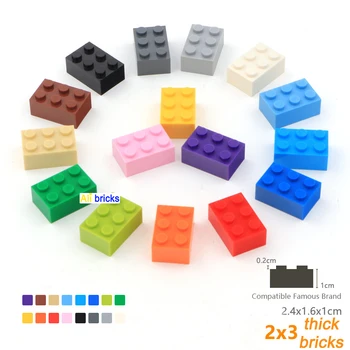 200pcs DIY building blocks thick figures bricks 2x3 dots educational plastic toys for children compatible 3002