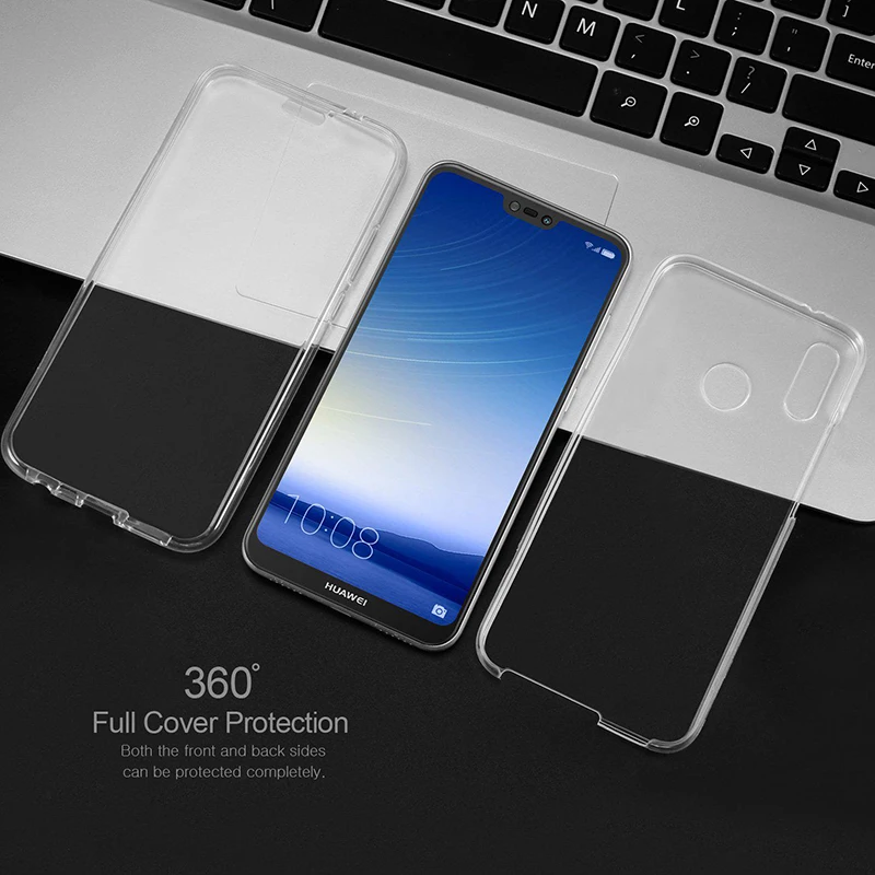 Funda completa doble para móvil, cubierta transparente 360 para Huawei P30 P20 P10 Lite P Smart Mate 20 Honor 10 Lite 10i 8A 8X 20