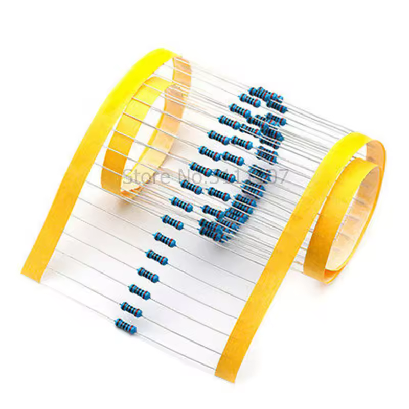 100PCS/LOT 1/4W 1R~22M 1% Metal film resistor 100R 220R 1K 1.5K 2.2K 4.7K 10K 22K 47K 100K 100 220 1K5 2K2 4K7 ohm Resistance - Image 2