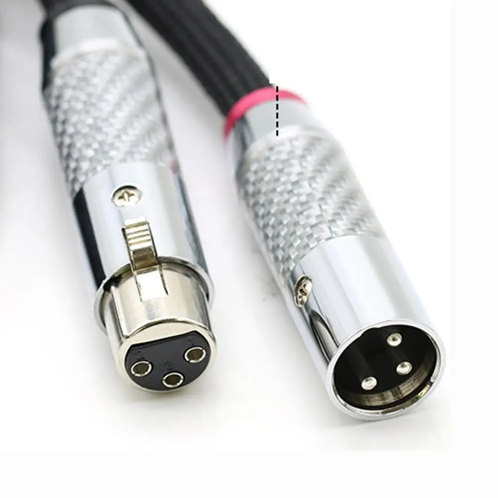 TOP-HiFi คู่ QED ลายเซ็น Silver Plated XLR Balanced เครื่องขยายเสียงเครื่องเล่น DVD สายเชื่อมต่อคาร์บอนไฟเบอร์ 3pin XLR
