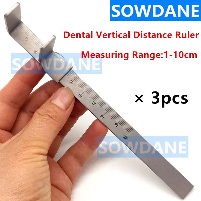 

3pcs Dental Orthodontic Rulers Material Dental Vertical Distance Caliper Measuring Ruler Caliper stainless steel measuring ruler