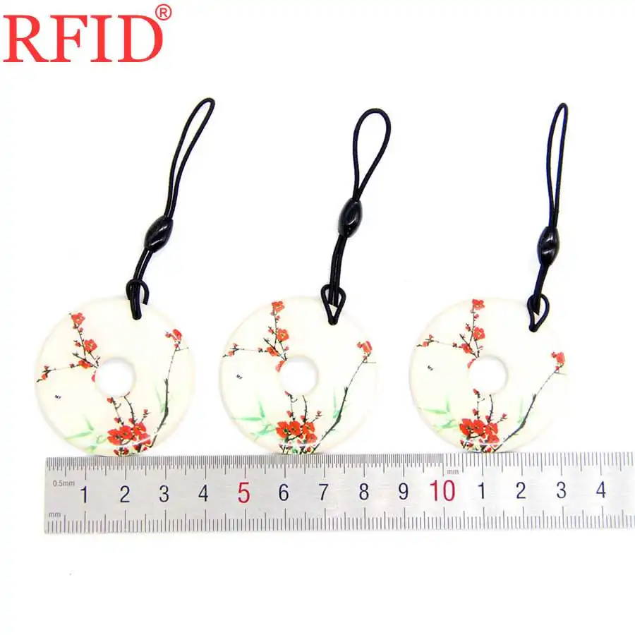 UID S50 1K 13.56Mhz Changeable Rewritable NFC Key Fob Badge Token Tag IC Card Circular Dropping Glue Keychain Fast Shipping 1pcs