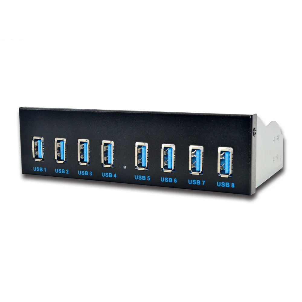 8 Port USB Hub USB3 5.25 USB 3.0 Sul Pannello Frontale Splitter USB 3.0 Hub per PC USB-HUB Più USB3.0 HUB splitter Hub per Computer