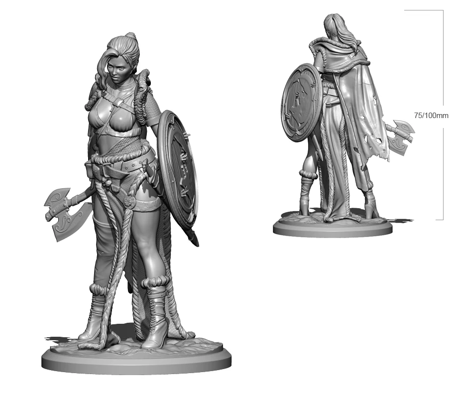 1/24 1/18 Resin Model Woman Warrior 3D Printing Figure Unpaint No Color RW-008