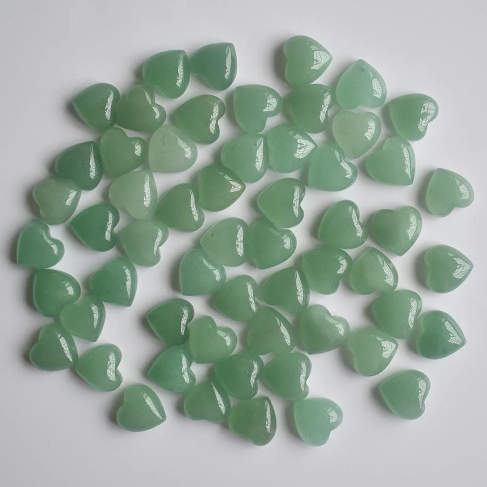 2020 neue hochwertige sortierte Naturstein-Herzform-Cabochons für die Schmuckherstellung, 10 mm, Großhandel, 50 Stück/Lot, kostenlos. – Detail 4