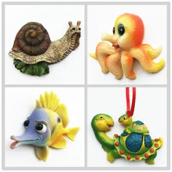3D Snail Fish Sea turtle Octopus Fridge Magnets Decorative Magnetic Refrigerator Stickers Kids Educatio Stereoscopic