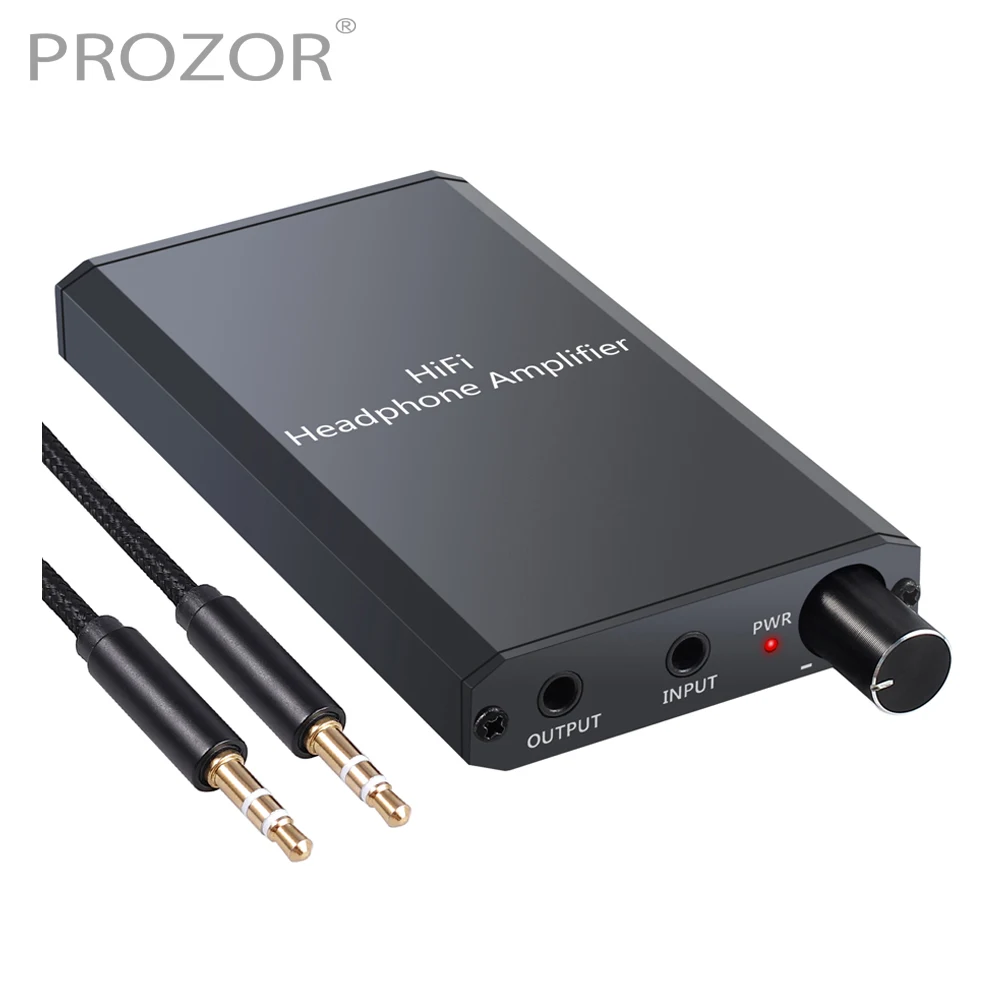 PROZOR 300Ω Headphone Amplifier HiFi Earphone Amplifier 3.5mm AUX Input Output Rechargeable Portable Amp for MP4 Mobile Phone