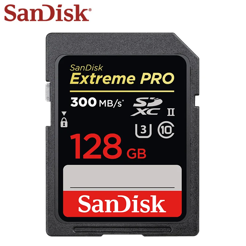 SanDisk 64GB Sd Card Up to 300M/s 128GB placa de video U3 UHS-II High Speed SDXC Card C10 SDHC Card Class 10 Memory Card