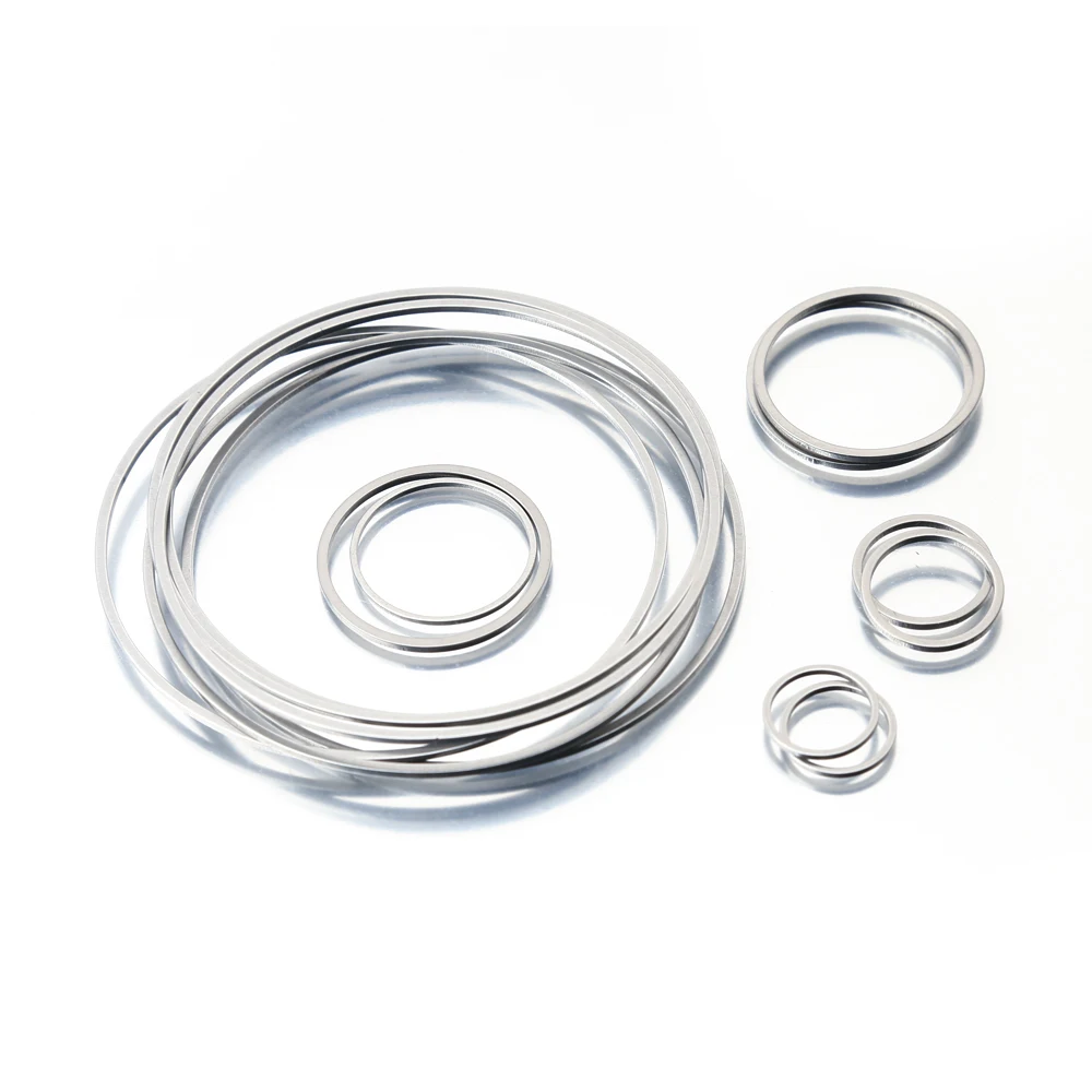 15Pcs Stainless Steel Circle Hoop Earrings Charms Bezel 45/50/60mm Round Ring Connectors Link Diy For Jewelry Making Components